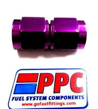 06 an female swivel coupler union Show Polished Purple Anodized Aluminum 