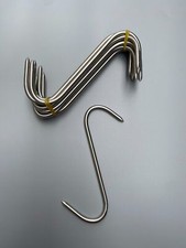 New SET 10 x 6 in Solid Stainless Steel Meat S-Hooks Butchers Hunters Sausage Ma