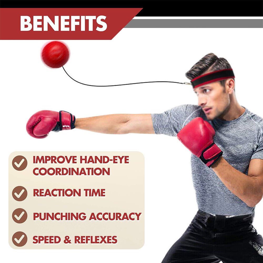Boxing Reflex Ball Reaction With Headband Hand Eye Coordination