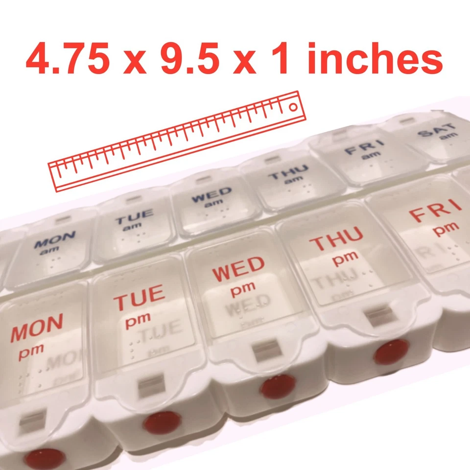 Arthritis-Friendly Pill Organizer - 7 Days, AM/PM Vitamin Box - Image 4 of 4