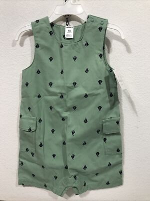 Carter s Little Boys One Piece Jumper Shorts Size 18M Green (TW-3713)