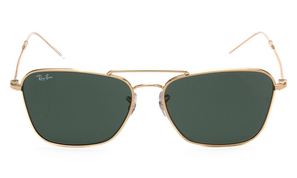 Ray Ban Caravan reverse Sunglasses 0RBR0102S-001/VR-58 Gold Frame