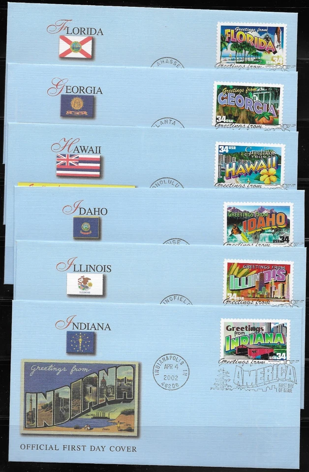 US Scott #3561-3610, First Day Covers 4/4/02 Montgomery Single Greeting America - Image 3 of 4