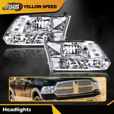 Headlights Fit For 2009-2012 Ram 1500 2500 3500 Chrome Clear Corner Head Lamp