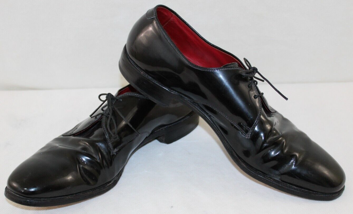 ALLEN EDMONDS Spencer Oxford Derby Tuxedo Shoes Sz 13 D Allen Edmonds Spencer 13 D Black Patent Leather Oxford  main image 4
