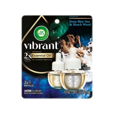 Air Wick Scented Oil Vibrant Twin Refill - Deep Blue Sea & Beach Wood - 1.34 fl