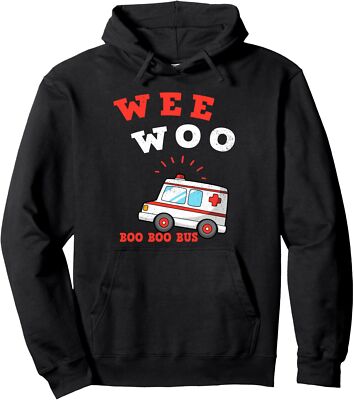 Wee Woo Boo Boo Bus Ambulance Funny EMS Paramedic Unisex Hooded Sweatshirt