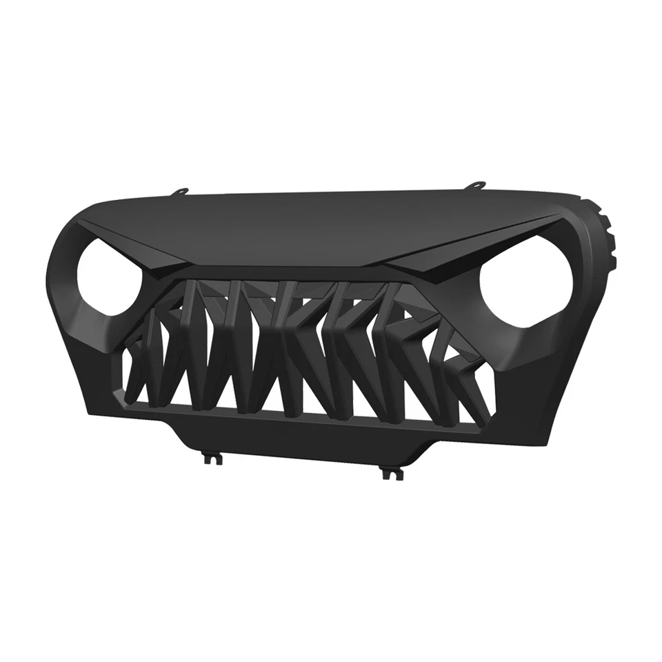 Rejilla protectora delantera Shark para Jeep Wrangler TJ 1997-2006 negro mate ABS Foto 3 de 4