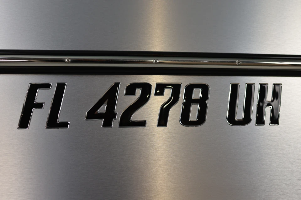 Premium 3D Domed Boat Registration Numbers – Sleek Black & Chrome Set of 16 - Image 4 of 4