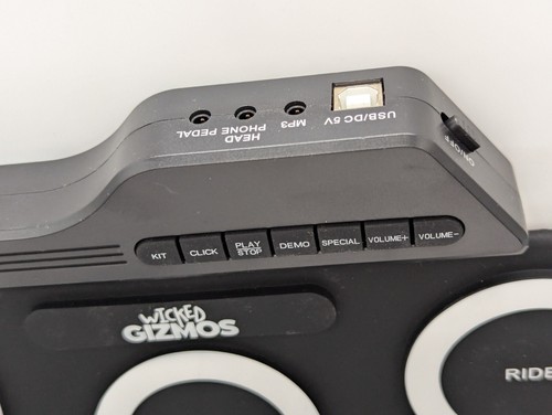 Wicked Gizmos portable rollup electric drum kit mat pad electronic ED100 G3002 - Picture 3 of 12