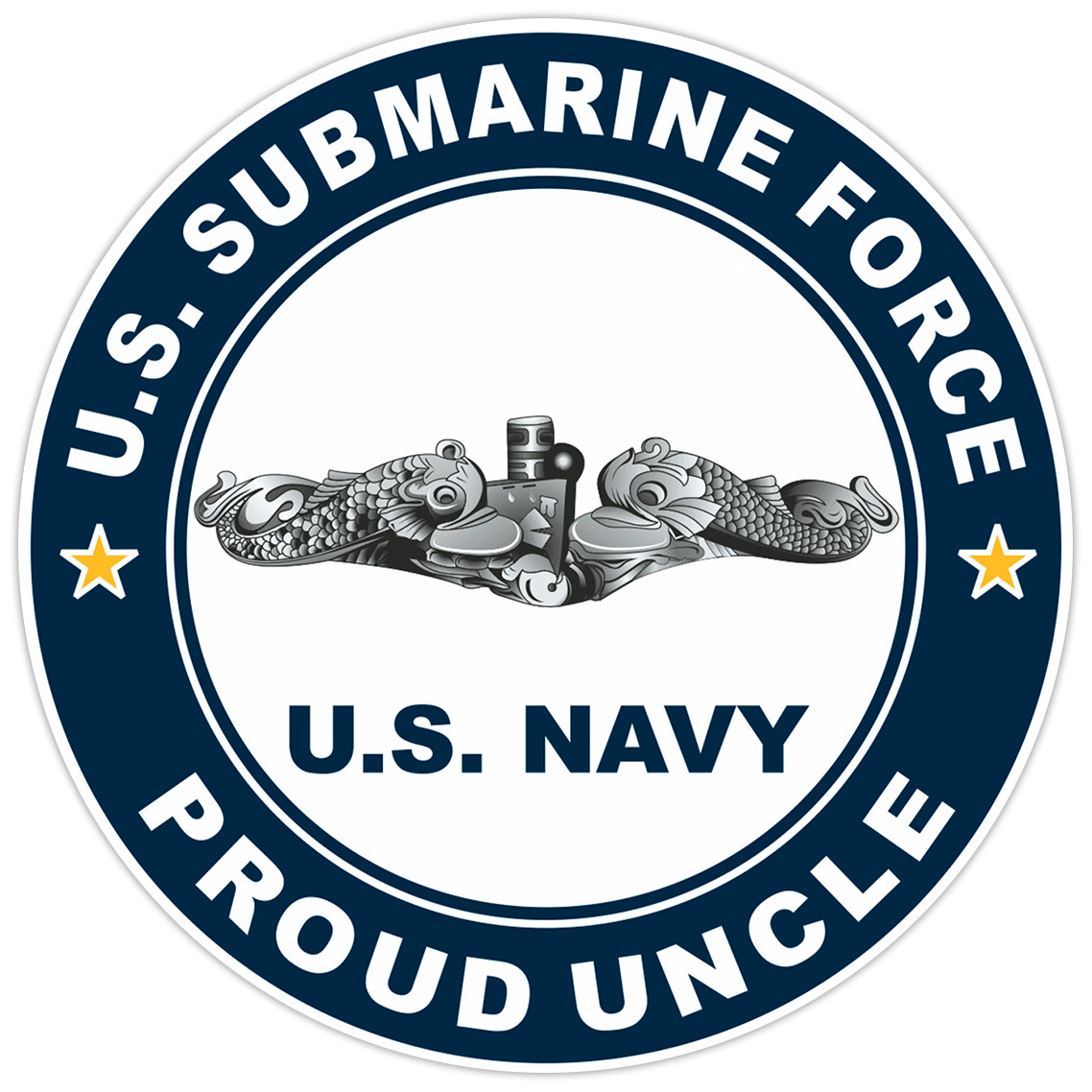 US Submarine Force Pround Uncle Silver Dolphins Bumper Sticker Military Decal 5"