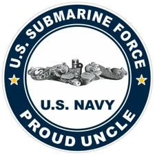 US Submarine Force Pround Uncle Silver Dolphins Bumper Sticker Military Decal 5"