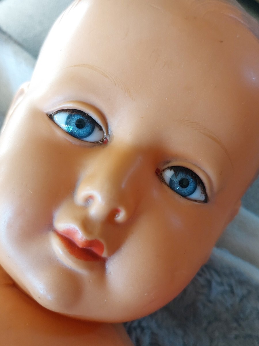 Ancienne Poupee Bebe Baigneur Petitcollin France Tête D'aigle 55 Cm