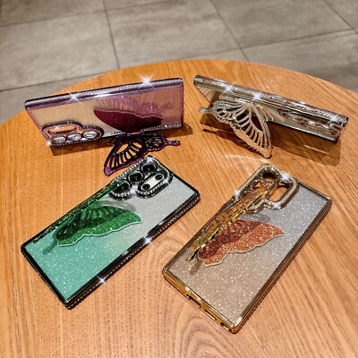 Shockproof Kickstand Glitter Phone Case For Samsung Galaxy S25 Ultra S24 S23 S22