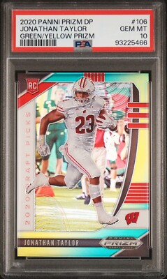 Jonathan Taylor #106 (2020 Panini Prizm Draft Picks) PSA 10 | Green/Yellow Prizm