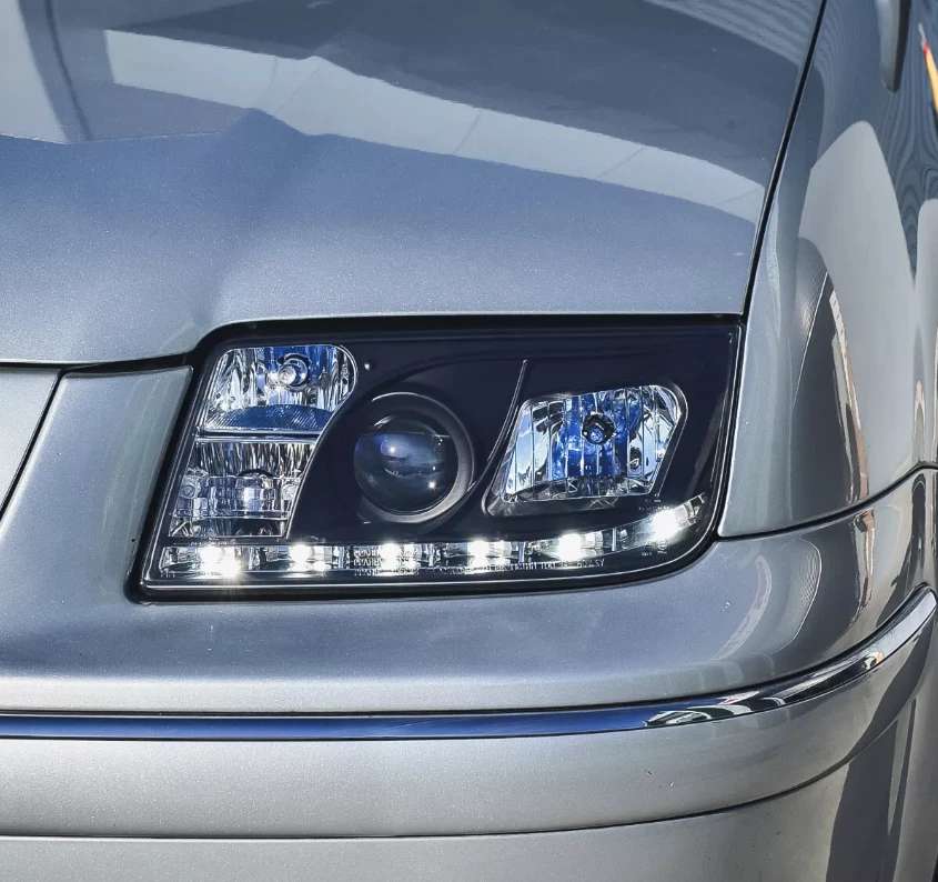 SPYDER Volkswagen 99-05 Jetta Negro DRL LED Proyector Faros Lámpara GL GLS GLX Foto 3 de 4