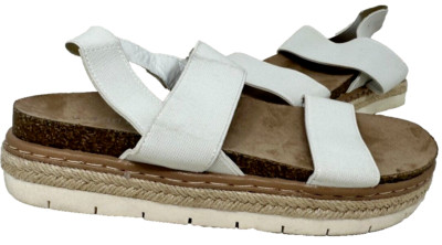 Madden Girl Women's Lenna Slingback Platform Comfort Sandals White Size:6.5 191C