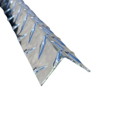92" Diamond Plate OUTSIDE Corner Guard Aluminum 1.5" x 1.5" - .045" Thick