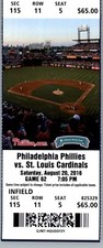 St. Louis Cardinals vs Philadelphia Phillies 8/20/2016 Ticket Freddy Galvis