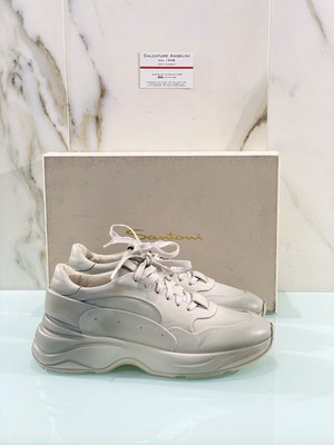 Santoni Sneaker Uomo In Pelle Bianco Sporco Luxury Chunky Sneaker Uomo 39 |  eBay