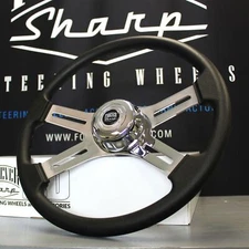 4 Spoke Steering Wheel 18" Black (Freightliner, Kenworth, Peterbilt, Volvo)