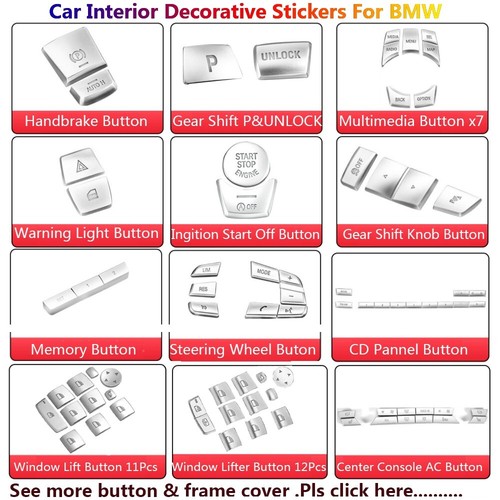 Titanium Black For BMW 5 Series F10 F11 Auto Car Door Speaker Stereo Cover Trims - Picture 11 of 13