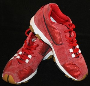 red sparkly trainers