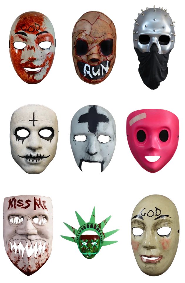 THE PURGE SERIE DE TV PELÍCULAS AÑO ELECTORAL DISFRAZ MÁSCARA FACIAL TRUCO O TRATO ADULTO Foto 2 de 2