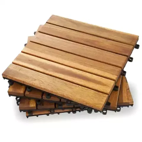 11x Terrassenfliesen Balkonfliesen Akazien-Holzfliesen, 30 x 30 cm, 1m² (207171)