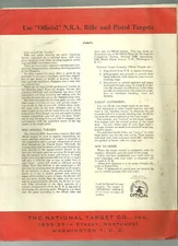 National Target Co 1950 catalog NRA Rifle and Pistol Targets