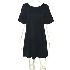 J.Crew Black Wool Shift Dress Flutter Sleeve Size Small