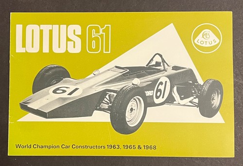 RARE FIND! Mint Original! 1969 Lotus 61 Formula Ford Sales Brochure
