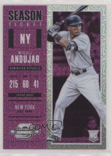 2018 Chronicles Contenders Optic Purple Mojo Prizm 20/99 Miguel Andujar #5 1c7