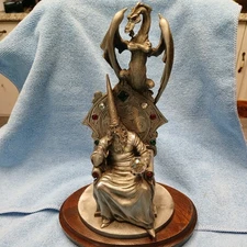 Pewter Wizard And Dragon 1987 Ray Lamb Throne Of Alliance