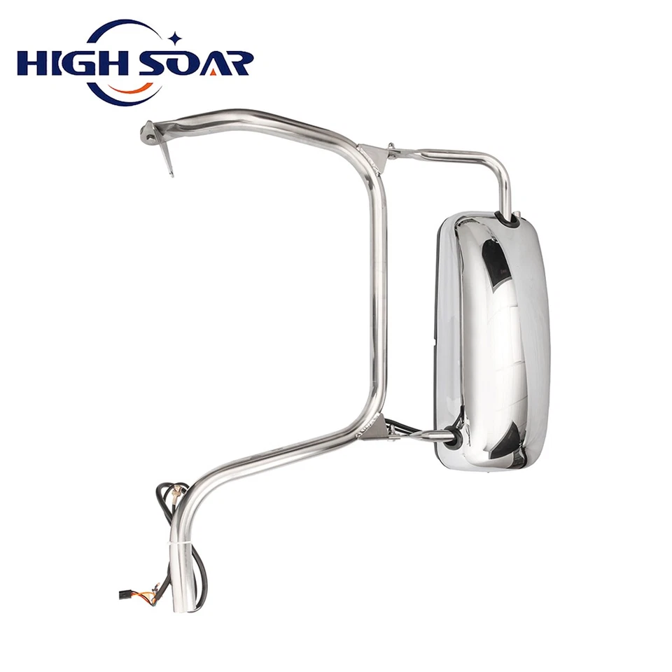 Conjunto de espejo retrovisor de puerta cromado eléctrico térmico para Peterbilt 386 388 389 lado del conductor Foto 2 de 4