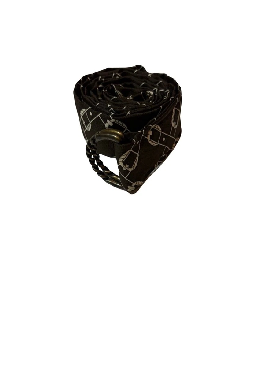 J.Crew M/L 100% SILK Black Skulls Belt New! Message W/ Requests! Skull & Bones Embroidered Belt main image 4
