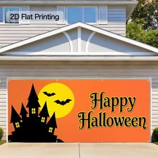 Happy Halloween Garage Door Decor 13x6FT Hanging Banner Flag Backdrop Party