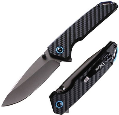ElitEdge Linerlock Folding Knife 3.75'' 8Cr13MoV Steel Blade Carbon Fiber Handle