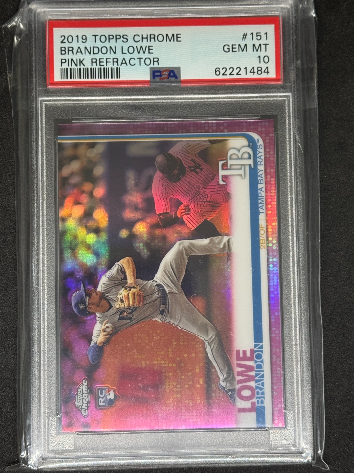 2019 Topps Chrome Pink Refractor #151 Brandon Lowe PSA 10 RC