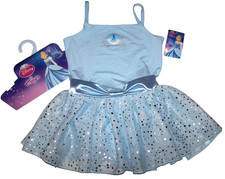 Capezio Disney Princess Dress Leotard Cinderella Bodysuit Silver Dots New XS 3 4