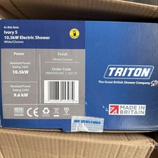 Triton IVORY 5 Easy Fit 10.5KW White Electric Shower - T5 Ivory Riya Tenero T10