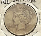 1926 P Silver Peace Dollar VF 90% SILVER $1 COIN