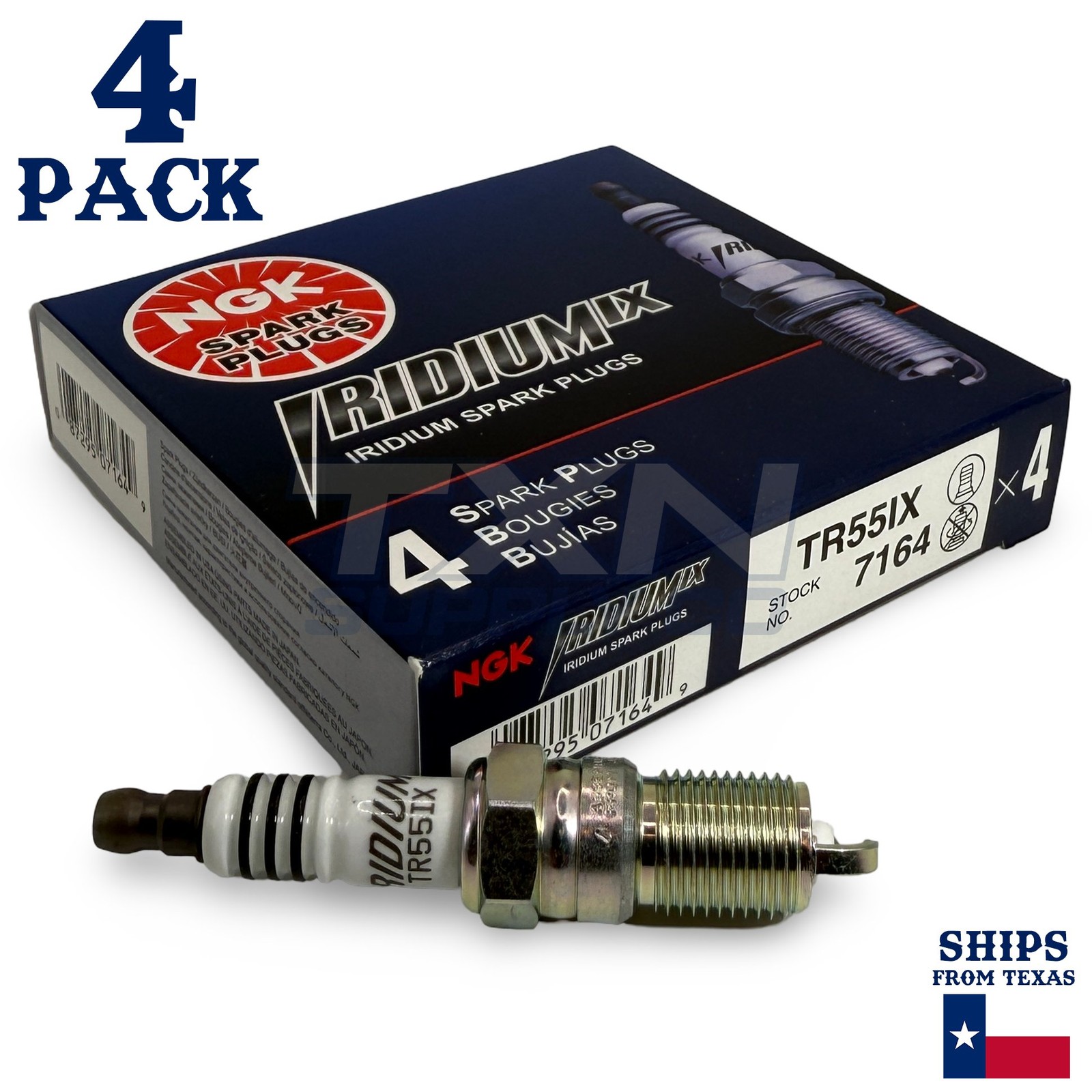 4 Pack NGK Iridium IX 7164 Spark Plugs TR55IX