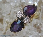 Ring mit Amethyste Brillant Amethyst Diamant in 14 Kt. 585 er 60 edel
