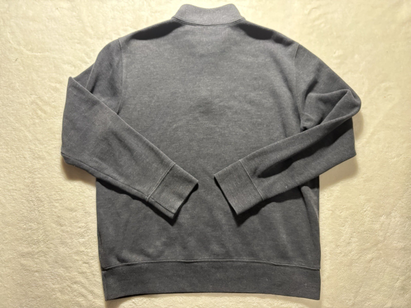 Solid Gray Quarter Zip Sweater Lands End Men's Si… - image 8