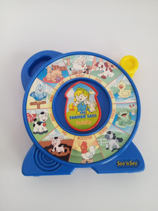 Vintage Mattel See N' Say The Farmer Says Animal Sounds Blue  TESTED WORKING