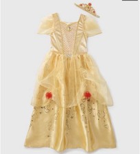 Disney Yellow Belle Costume Age 7-8 Princess Dress Up Cosplay Fancy Dress Party
