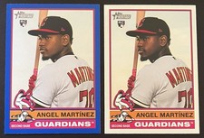 2025 TOPPS HERITAGE ANGEL MARTINEZ BLUE BORDER RC BASE #338 CLEVELAND GUARDIANS