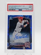 ELI WILLITS 2025 BOWMAN DRAFT SAPPHIRE 1ST PROSPECT AUTO BLUE /199 PSA 9 Q3855