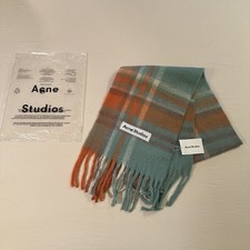 Acne Studios Vally Large Check Scarf Red Blue Grey Alpaca Wool NWT Made in Italy